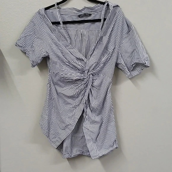 Zara knotted poplin shirt w/ Thin straps Size Small - Picture 2 of 5